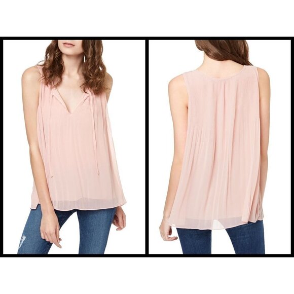 💕SANCTUARY💕 Chiffon Sleeveless A-Line Blouse ~ Chalk Pink Small S NWT - Picture 1 of 7